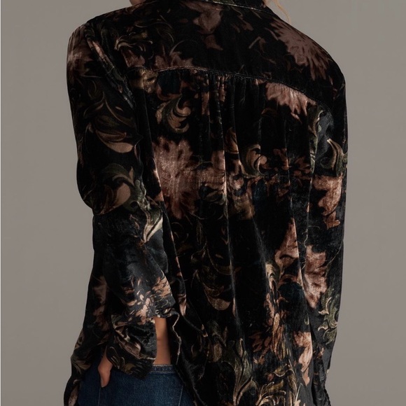 Anthropologie Black Velvet Top - Picture 3 of 3